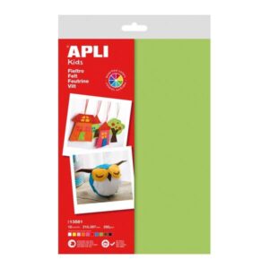 apli pack de 10 hojas de fieltro a4 grosor 250g/m² 40% lana natural colores surtidos