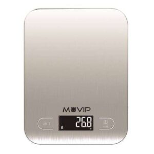 muvip luxury bascula de cocina digital bluetooth plataforma de acero inoxidable pantalla lcd sensor de alta precision apagado automatico peso max. 5kg