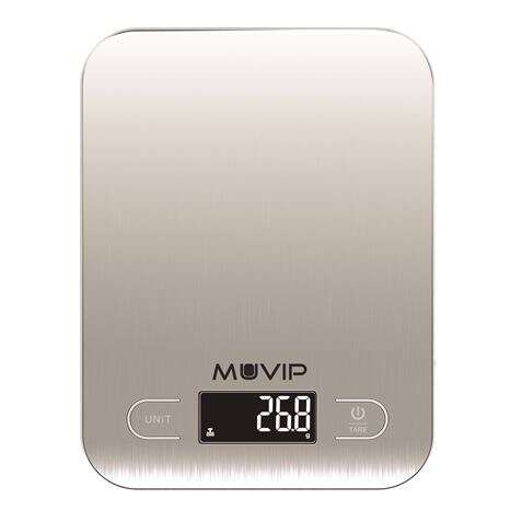 muvip luxury bascula de cocina digital bluetooth plataforma de acero inoxidable pantalla lcd sensor de alta precision apagado automatico peso max. 5kg