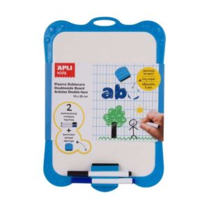 apli pizarra blanca rigida con borrador y rotuladores tamaño 180 x 280 mm