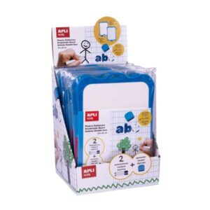apli expositor de 10 pizarras blancas rigidas con borrador y rotuladores tamaño 180 x 280 mm