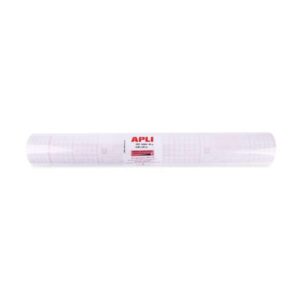 apli rollo de polipropileno transparente 20x0.50m 80m micras adhesivo reposicionable sistema easy peel cuadricula de precision alta resistencia a arañazos y roturas no amarillea