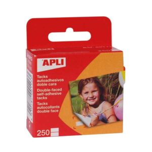 apli pack de 250 tacks autoadhesivos doble cara 12x16mm ideal para fotos, scrapbooking y manualidades libre de acidos
