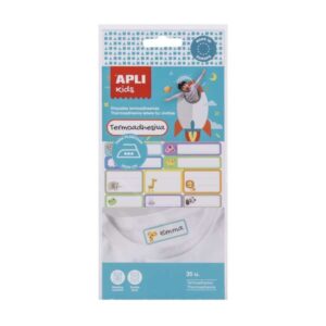 apli pack de 35 etiquetas textiles termoadhesivas resistentes a lavadora y secadora tamaños surtidos colores surtidos