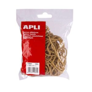 apli bolsa de 100gr de gomas elasticas Ø 120 x 2mm alta calidad fabricadas con un 70% de caucho natural