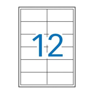 apli pack de 1.200 etiquetas rectangulares 97x42,4mm 100 hojas por 12 etiquetas cantos rectos adhesivo removible permite retirar sin dejar rastro color blanco
