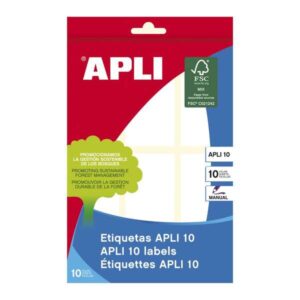 apli pack de 60 etiquetas 34 x 67mm ideal para escribir sobre ellas adhesivo permanente color blanco