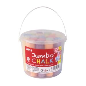 apli pack de 20 tizas jumbo Ø 25 x 105 mm aptas para uso escolar colores surtidos