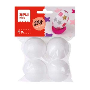apli pack de 4 bolas de porexpan Ø 45 mm color blanco