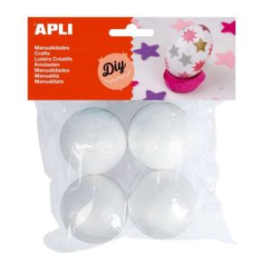 apli pack de 4 bolas de porexpan Ø 50 mm color blanco