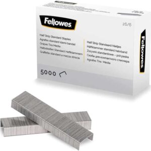 fellowes grapas 26/6 media carga capacidad de grapado aprox 25 hojas caja de 5000 grapas
