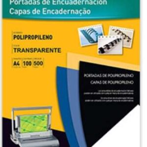 fellowes pack de 100 portadas de polipropileno a4 500 micras acabado de calidad color transparente
