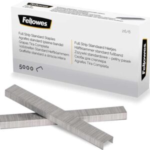 fellowes grapas de carga completa 26/6 capacidad de grapado aprox 25 hojas caja de 5000 grapas