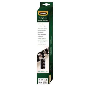 fellowes pack de 25 canutillos de plastico 8mm hasta 40 hojas facil de utilizar y flexible alta calidad color negro