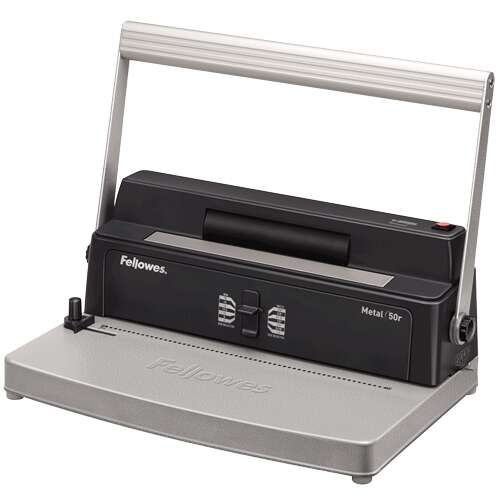 fellowes metal 50r encuadernadora manual de espiral metalico a4 perfora hasta 12 hojas encuaderna hasta 450 hojas paso del espiral 5:1 incluye alicates