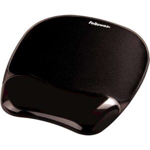 fellowes crystal alfombrilla con reposamuñecas de gel resistente a las manchas 20x23cm color negro