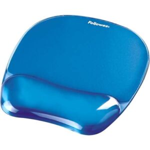 fellowes crystal alfombrilla con reposamuñecas de gel resistente a las manchas 20x23cm color azul