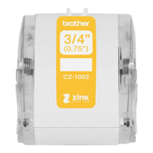 brother cz1003 rollo de etiquetas originales de tamaño personalizado ancho 19mm x 5 metros zero ink