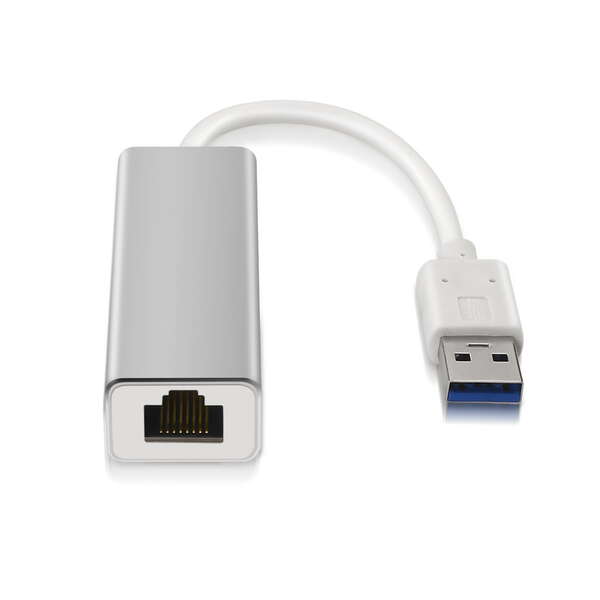 aisens conversor adaptador de red rj45 a usb 3.0 gigabit 10/100/1000 mbps color plata