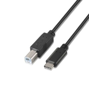 aisens cable usb 2.0 impresora 3a tipo usb c/m b macho 2.0m color negro