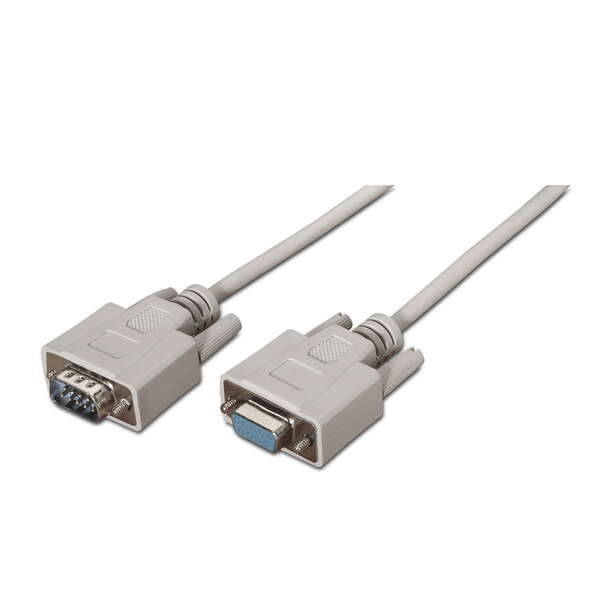 aisens cable serie rs232 db9/m db9/h 1.8m color beige