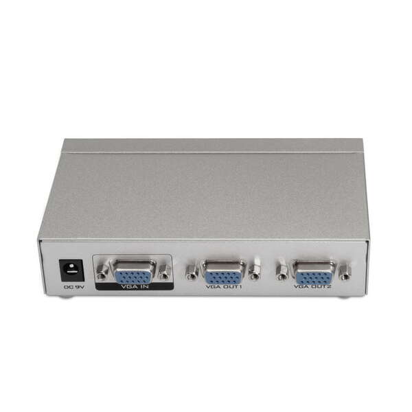 aisens svga duplicador para 2 monitores con alimentacion color plata
