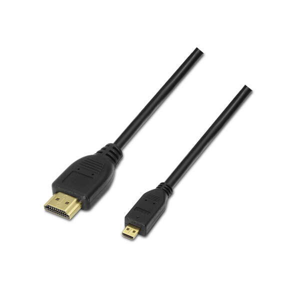 aisens cable micro hdmi alta velocidad / hec a macho d/macho 1.8m compatibilidad 3d y ethernet color negro