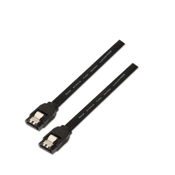 aisens cable sata iii datos 6g con anclajes 0.5m para disco duro sata i ii iii ssd color negro