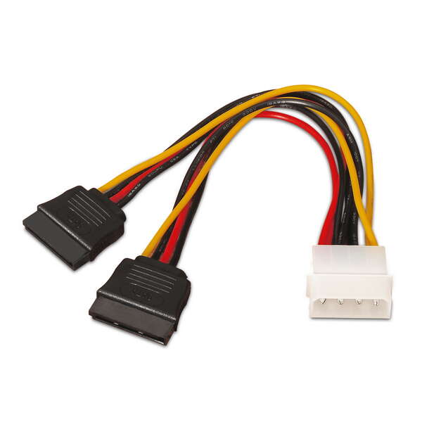 aisens cable sata alimentacion molex 4pin/m 2xsata hembra 20cm 100% cobre color negro