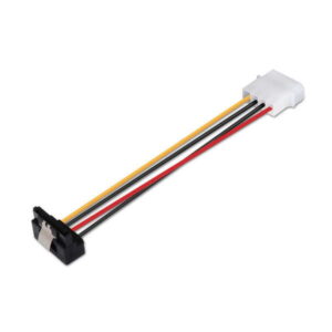 aisens cable sata alim acodado con anclajes molex 4pin/m sata hembra 16cm 100% cobre color negro
