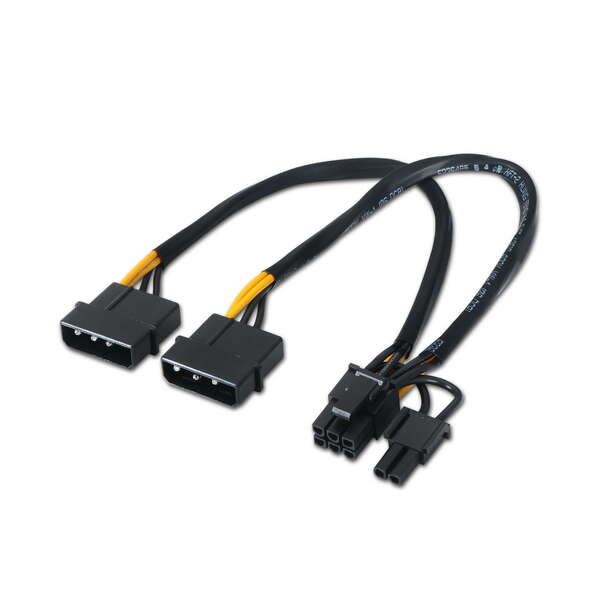 aisens cable tarjeta grafica 2xmolex 4pin/m pci e(molex 6+2pin)/m 20cm 100% cobre color negro