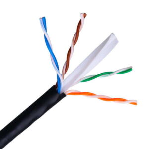aisens cable de red exterior impermeable rj45 cat.6 utp rigido awg24 bobina de 100m 100% cobre para la instalacion resistente a rayos ultravioleta color negro