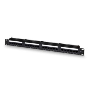 aisens patch panel de 24 puertos rj45 cat.6 utp 19" 1u dual idc color negro