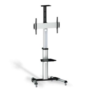 aisens soporte de suelo eco con ruedas bandeja para dvd y soporte de camara (tv de 37” 70”) color plata