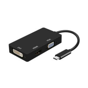 aisens conversor usb c a dvi/hdmi/vga usb c/m dvi/h hdmi/h vga/h 15cm color negro