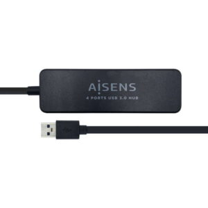 aisens hub usb 3.0 tipo a macho a 4xtipo a hembra 30cm color negro