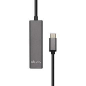 aisens hub usb 3.1 usb c usb c macho a 4xtipo a hembra 15cm color gris
