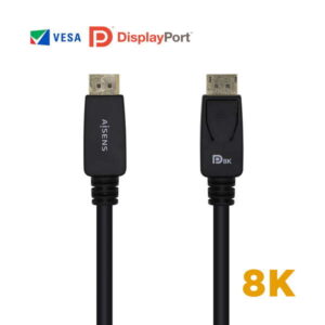 aisens cable displayport certificado v1.4 8k@60hz dp/m dp/m 3.0m color negro