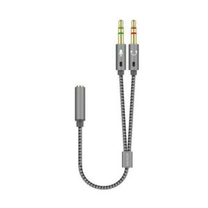 aisens cable adaptador audio jack 3.5 4 pines/h 2xjack 3.5 3 pines/m 25cm color gris