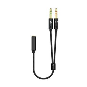 aisens cable adaptador audio jack 3.5 4 pines/h 2xjack 3.5 3 pines/m 25cm color negro