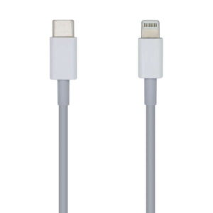 aisens cable lightning a usb c usb 2.0 lightning/m usb c/m 20cm color blanco
