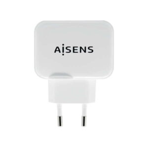 aisens cargador usb 17w 5v/3.4a 2xusb con control ai color blanco
