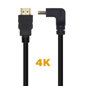aisens cable hdmi v2.0 acodado premium alta velocidad / hec 4k@60hz 18gbps a/m a/m 2.0m color negro