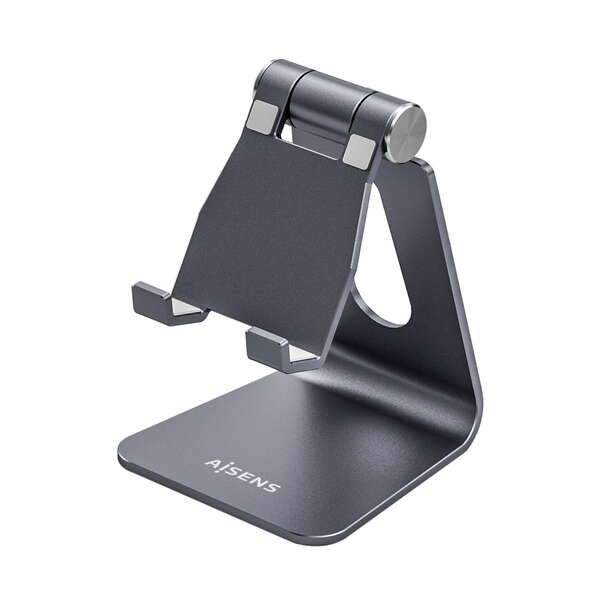 aisens soporte de sobremesa tamaño m ajustable (1 pivote) para movil / tablet color gris
