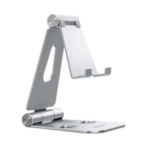 aisens soporte de sobremesa tamaño xl ajustable (2 pivotes) para movil / tablet color plata