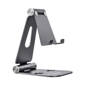 aisens soporte de sobremesa tamaño xl ajustable (2 pivotes) para movil / tablet color gris