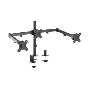 aisens soporte de mesa giratorio e inclinable para 3 monitores (13" 27") color negro