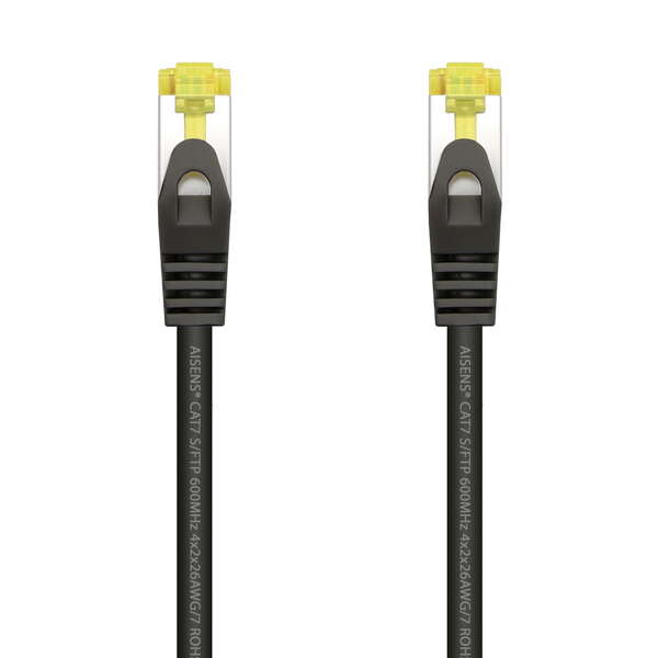 aisens cable de red latiguillo rj45 lszh cat.7 600 mhz s/ftp pimf awg26 25cm color negro