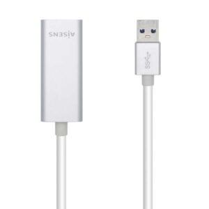 aisens conversor usb 3.0 a ethernet gigabit 10/100/1000 mbps 15cm color plata