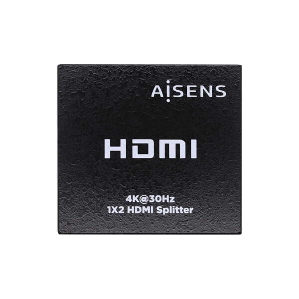 aisens hdmi duplicador 4k@30hz 1x2 con alimentacion color negro